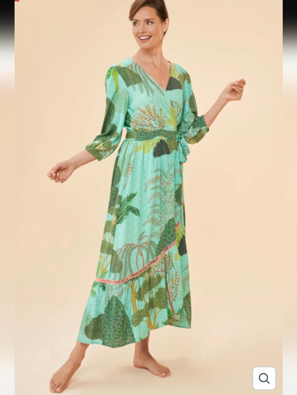 Powder Secret Paradise Aqua Wrap Dress M